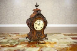 Pamono Mantel Clock in Walnut Case from Lenzkirch, 1890s> Clocks