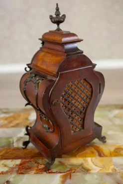 Pamono Mantel Clock in Walnut Case from Lenzkirch, 1890s><noscript><img width=