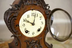 Pamono Mantel Clock in Walnut Case from Lenzkirch, 1890s><noscript><img width=
