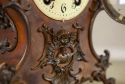Pamono Mantel Clock in Walnut Case from Lenzkirch, 1890s><noscript><img width=