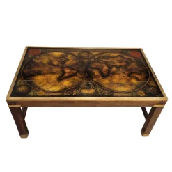 Pamono Map Coffee Table from Maison Jansen, France, 1970s> Coffee & Side Tables