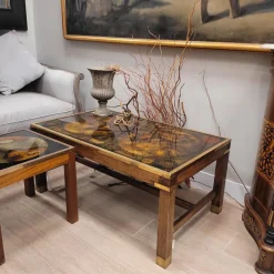 Pamono Map Coffee Table from Maison Jansen, France, 1970s><noscript><img width=