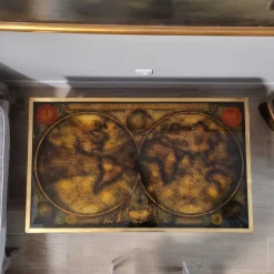 Pamono Map Coffee Table from Maison Jansen, France, 1970s><noscript><img width=