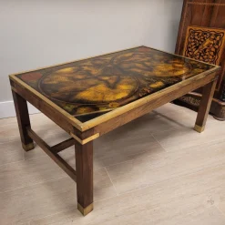 Pamono Map Coffee Table from Maison Jansen, France, 1970s><noscript><img width=