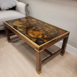 Pamono Map Coffee Table from Maison Jansen, France, 1970s><noscript><img width=
