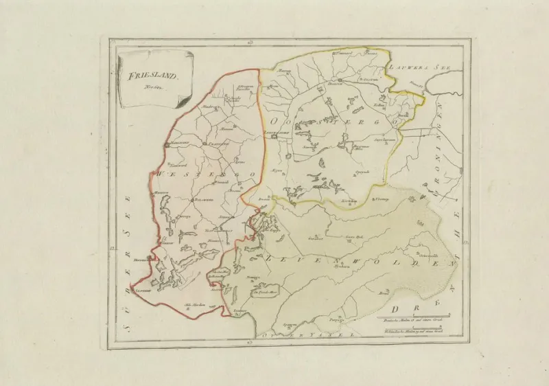 Pamono Map of Friesland Province by Von Reilly, 1791> Wall Decor