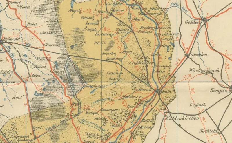 Outlet Pamono Map of Limburg, 1914
