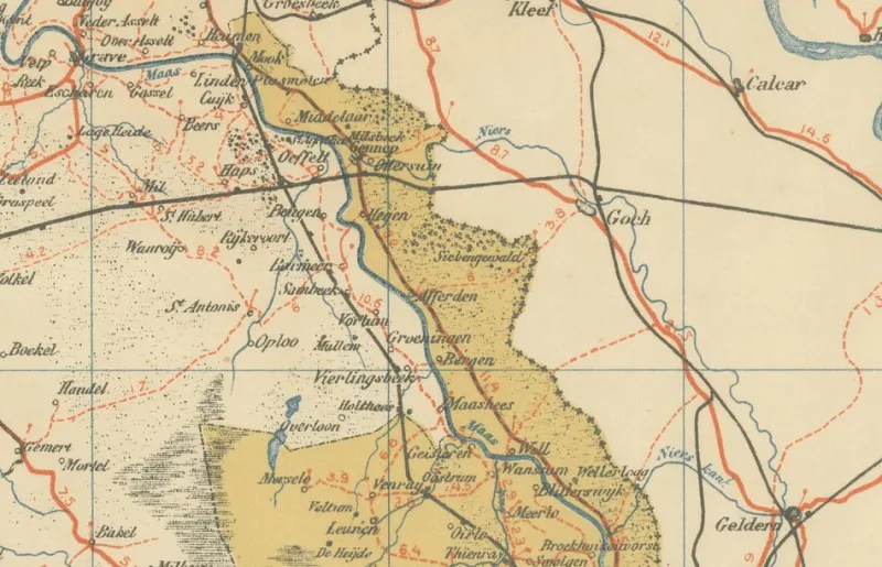 Outlet Pamono Map of Limburg, 1914