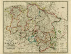 Discount Pamono Map of Northern Germany, 1854