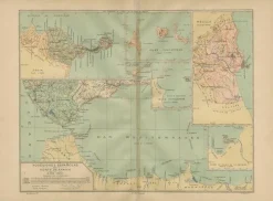 Pamono Map of Spanish Possessions in North Africa, 1903> Wall Decor