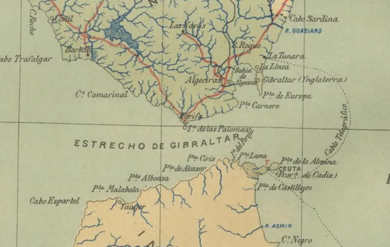 Pamono Map of Spanish Possessions in North Africa, 1903> Wall Decor