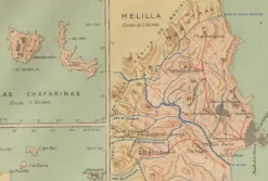 Pamono Map of Spanish Possessions in North Africa, 1903><noscript><img width=