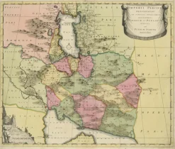 Pamono Map of the Persian Empire by Schenk, 1722> Wall Decor