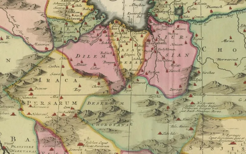 Pamono Map of the Persian Empire by Schenk, 1722> Wall Decor