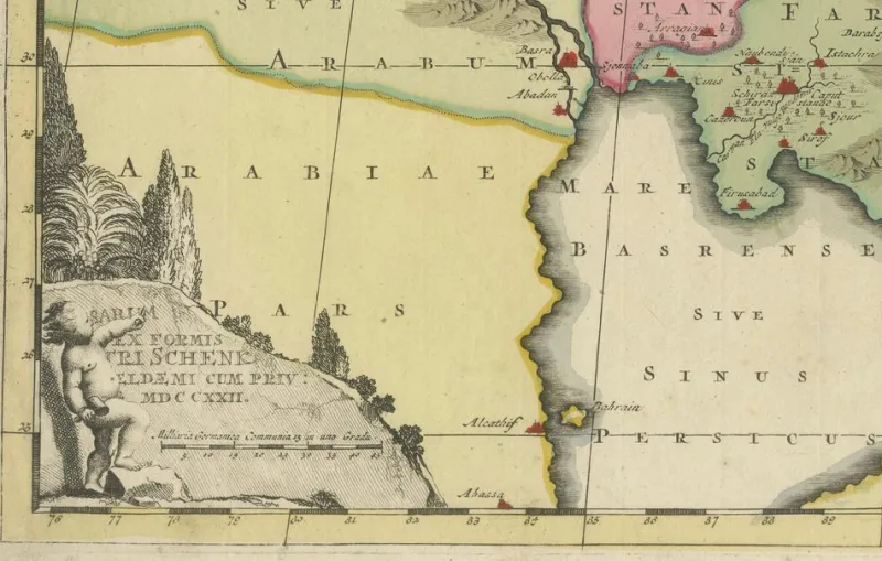 Pamono Map of the Persian Empire by Schenk, 1722> Wall Decor