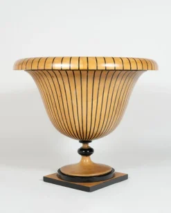 Pamono Maple Planters with Ebony Inlays, 1930s, Set of 2> Planters And Jardiniere