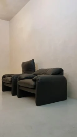 Sale Pamono Maralunga Sofa and Armchairs by Vico Magistretti for Cassina, 1973, Set of 3