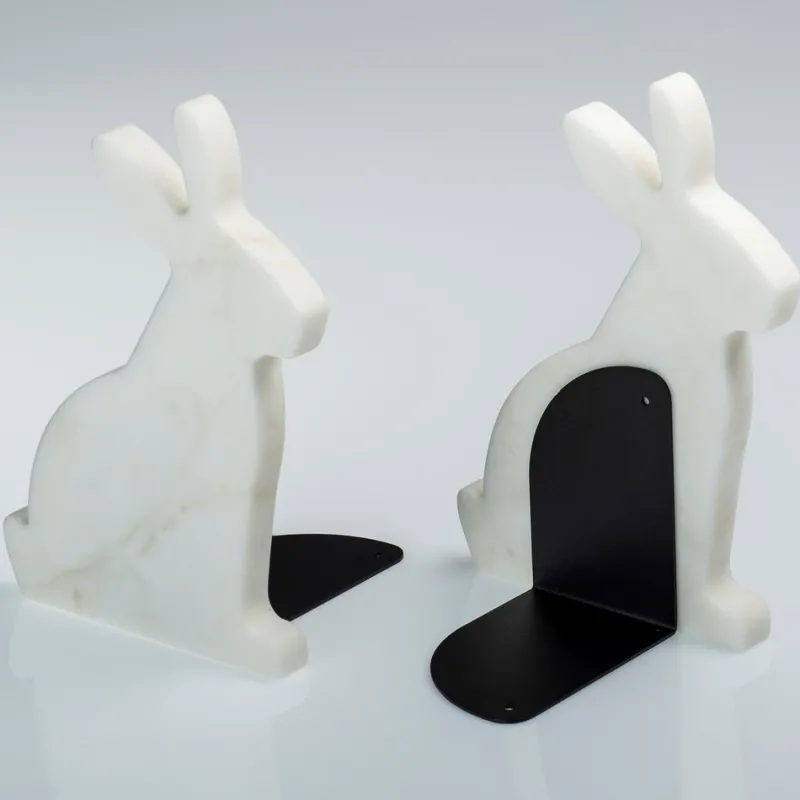 Discount Pamono Marble and Steel Bunny Bookends by Alessandra Grasso, Set of 2