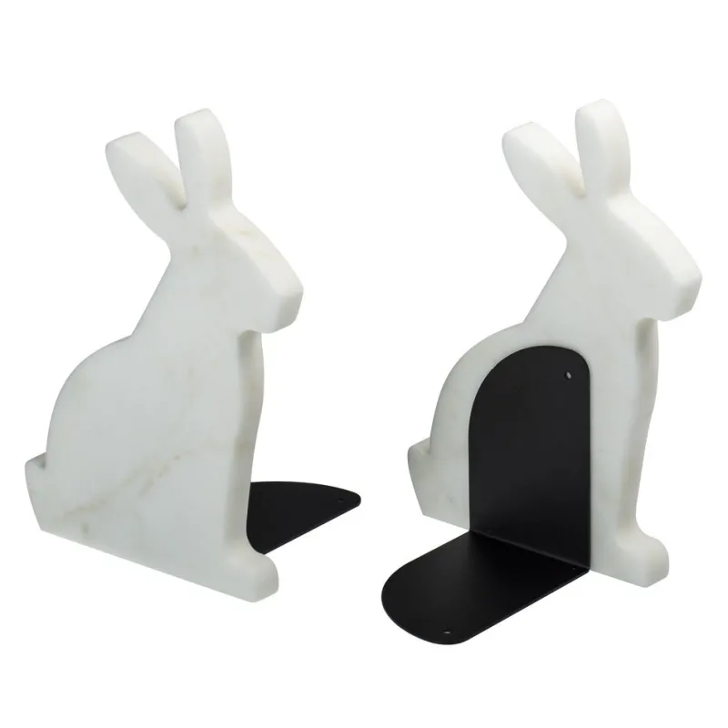 Discount Pamono Marble and Steel Bunny Bookends by Alessandra Grasso, Set of 2