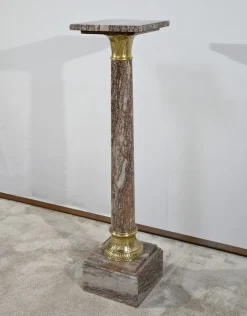 Pamono Marble Column, Late 19th Century><noscript><img width=