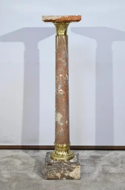 Hot Pamono Marble Column with Pivoting Tray, Late 19th Century
