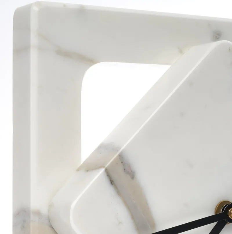 Best Pamono Marble One Cut Table Clock by Moreno Ratti