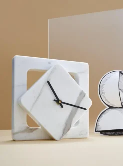 Best Pamono Marble One Cut Table Clock by Moreno Ratti