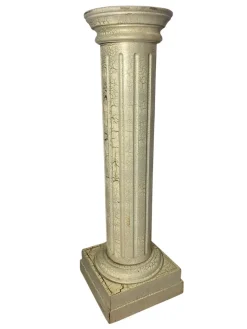 Best Pamono Marble Style Wooded Colomn Plynth or Pedestal, 1980s
