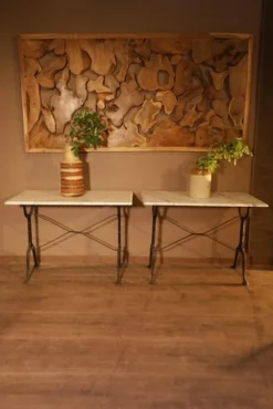 Pamono Marble Table with Cast Iron Legs> Garden Tables