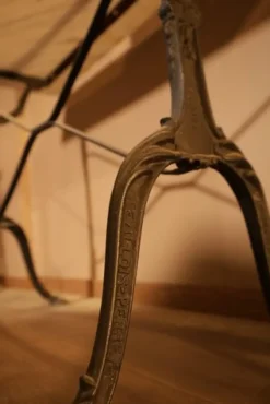 Pamono Marble Table with Cast Iron Legs><noscript><img width=