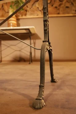 Pamono Marble Table with Cast Iron Legs><noscript><img width=