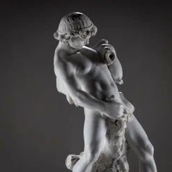 Pamono Marble Wall Fountain with Satyr, 19th Century><noscript><img width=
