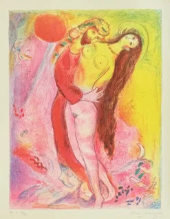Online Pamono Marc Chagall, Disrobing Her with His Own Hand..., from Four Tales from the Arabian Nights, 1948, Lithograph