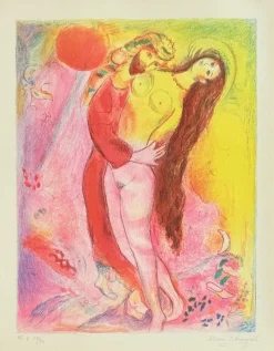 Online Pamono Marc Chagall, Disrobing Her with His Own Hand..., from Four Tales from the Arabian Nights, 1948, Lithograph