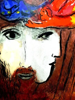 Pamono Marc Chagall, Double Portrait, 1956, Original Lithograph> Mid-Century