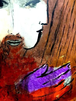 Pamono Marc Chagall, Double Portrait, 1956, Original Lithograph><noscript><img width=