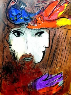Pamono Marc Chagall, Double Portrait, 1956, Original Lithograph><noscript><img width=