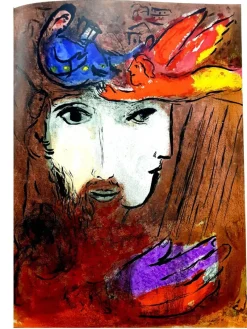 Pamono Marc Chagall, Double Portrait, 1956, Original Lithograph><noscript><img width=