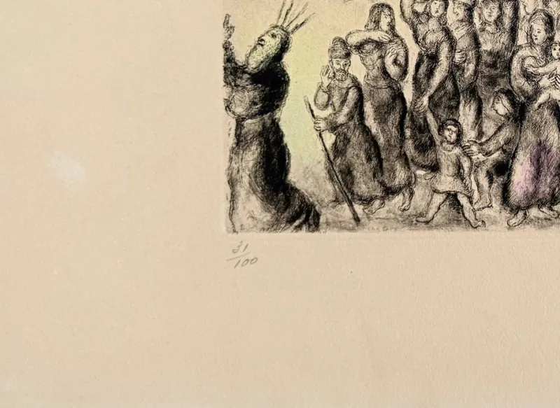 Pamono Marc Chagall, Exodus from Egypt, 1956, Etching and Watercolour> Prints & Multiples
