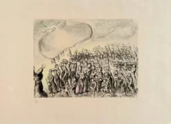 Pamono Marc Chagall, Exodus from Egypt, 1956, Etching and Watercolour><noscript><img width=