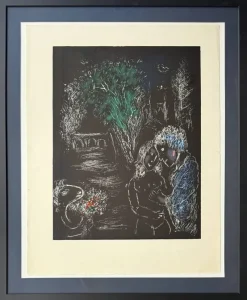 Pamono Marc Chagall, L'Arbre Vert aux Amoureux, 1980, Lithograph
