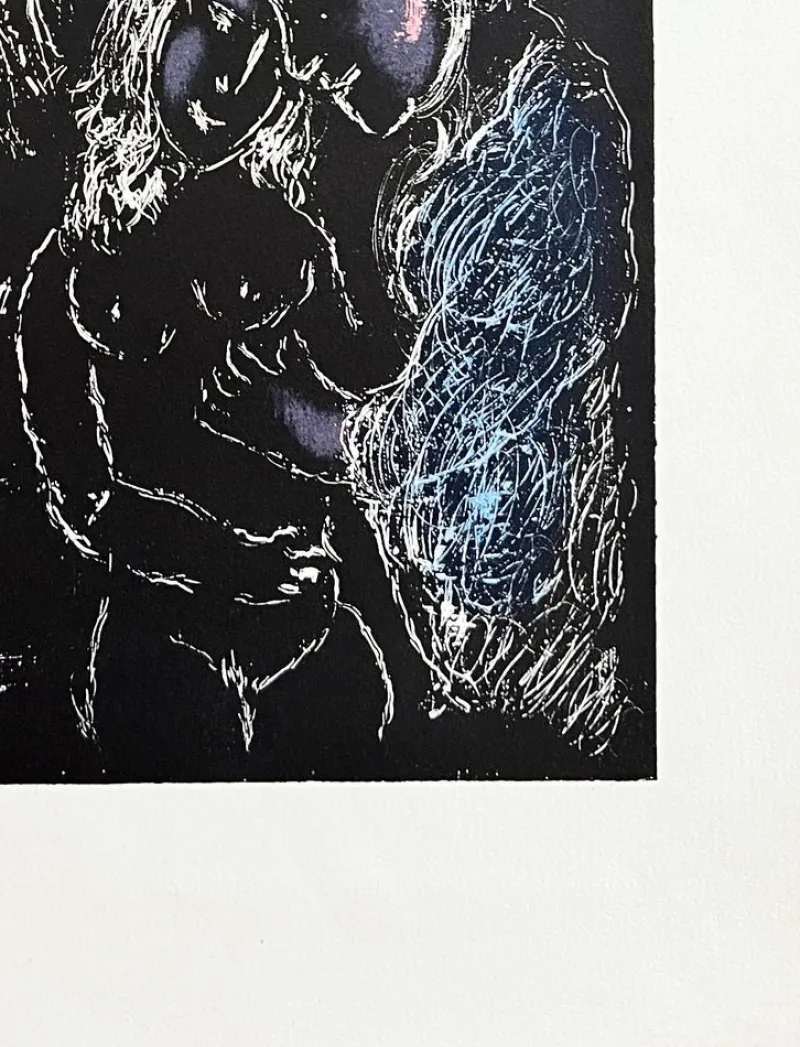 Pamono Marc Chagall, L'Arbre Vert aux Amoureux, 1980, Lithograph