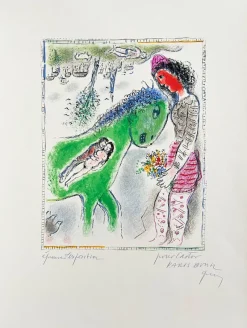 Pamono Marc Chagall, Le Cheval Vert, 1973, Lithograph><noscript><img width=