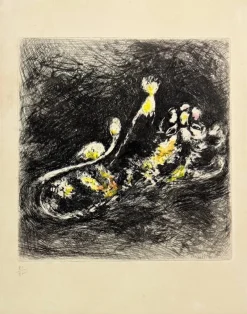 Pamono Marc Chagall, Le lion et le moucheron, 1954, Etching