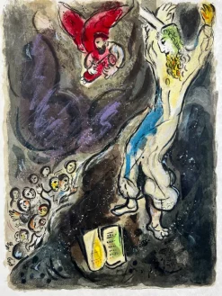 Sale Pamono Marc Chagall, Moses wrath waxed hote, and he cast the Tables out of his handes..., 1966, Lithograph