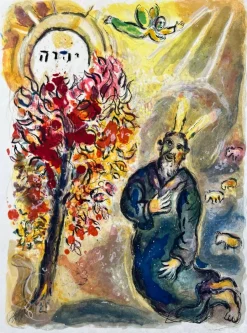 Online Pamono Marc Chagall, Then the Angel of the Lorde appeared unto him in a flame of fire, out of the middes of a bush..., 1966, Lithograph