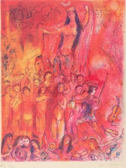 Clearance Pamono Marc Chagall, They Were in Forty Pairs, Thus Numbering Fourscore.., Four Tales from the Arabian Nights, 1948, Lithograph