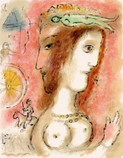 Pamono Marc Chagall, Ulysses and Penelope from Odyssey, 1989, Lithograph> Surrealist