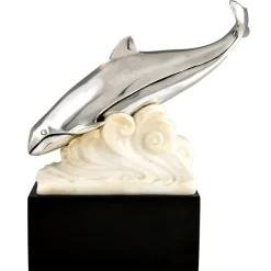 Pamono Marcel Bouraine, Art Deco Whale in the Waves, 1925, Bronze