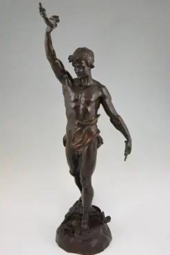 Sale Pamono Marcel Debut, Sculpture of Aladdin and the Magic Lamp, Bronze